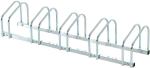 HomCom® Aparcamiento 5 Bicicletas Soporte Aparcar Bici Suelo y Pared Garaje Almacenamiento Acero Plateado 130x33x27cm