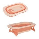 HOMCOM Baby Bath Tub Folding KId Tub Esthetic Basin with Non-Slip Support Leg Portable for 0-3 Years, Green(c-1)