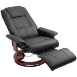HOMCOM PU Leather Reclining Leisure Chair Swivel Seat with Wooden Base | Aosom Ireland