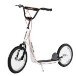 HOMCOM Teen Kids Stunt Scooter Children Kick Scooter Adjustable Handlebar 2 Brakes Ride On 16 Inch Rubber Tyres White