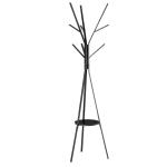 HOMCOM 180cm Free Standing Metal Coat Rack Stand 9 Hooks Clothes Tree with 1 Shelf Hat Display Hall Tree Hanger Bag Umbrella Hanging Organiser for Hallway Bedroom Waiting Room Living Room (Black)(c-2)