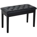 HOMCOM Faux Leather Piano Stool Makeup Dressing Stool Bench Dressing Table Seat with Storage 76x36x50cm,Black