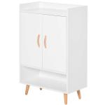 HOMCOM Modern Shoe Cabinet Storage Organizer with Doors and Shelves for Hallway & Entryway