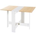 HOMCOM Particle Board Wooden Folding Dining Table Writing Computer Desk PC Workstation Space Saving Home Office Oak & White