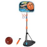 HOMCOM 3 Pcs Kids Children Basketball Stand Set w/ Hoop Ball Pump Netting Backboard Exercise Sport Gaming Fun Adjustable Height from 126 cm to 158 cm