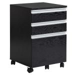 HOMCOM 3-Drawer Mobile File Cabinet Office Filing Cabinet Rolling End Organizer Dark Wood Grain