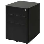 Vinsetto Fully Assembled 3 Drawer Steel Metal Filing Cabinet Lockable Rolling Vertical File Cabinet Black(c-1)
