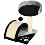 PawHut Plush Cat Tree Activity Center with Sisal Scratching Posts Cat Tower Scratching Board Perch Hanging Toy(c-2)