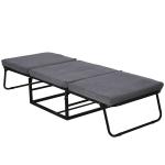 HOMCOM 2 In 1 Folding Sofa Bed Home Lounge Cot Guest Stool w/ Thick Padded Sponge Grey Removable and washable(c-1)