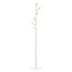 HOMCOM 174cm Free Standing Coat Rack Stand with 6 Hooks Clothes Tree Hat Display Hall Tree Hanger Hanging Organizer for Hallway Bedroom Living Room White