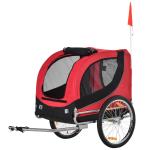 PawHut Steel Dog Bike Trailer Pet Cart Carrier for Bicycle Jogger Kit Water Resistant Travel Black and Black(c-2)