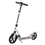 HOMCOM Teens Adult Kick Scooter Foldable Adjustable Height Aluminium Frame Ride On Toy for 14+ - White