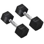 HOMCOM 2x4kg Rubber Dumbbell Sports Hex Weights Sets Home Gym Fitness Hexagonal Dumbbells Kit Weight Lifting Exercise(c-3)