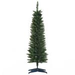 HOMCOM 1.5m 5ft Artificial Pine Pencil Slim Tall Christmas Tree with 294 Branch Tips Xmas Holiday Décor with Stand
