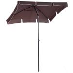 Outsunny Aluminium Sun Umbrella Parasol Patio Garden Rectangular Tilt 2M x 1.25M Off-White(c-3)