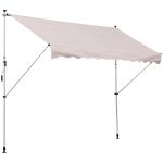 Outsunny Balcony 3 x 1.5m Manual Adjustable Awning DIY Patio Clamp Awning Canopy Retractable Shade Shelter - Beige
