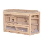 PawHut Compatible Large Wooden Hamster Cage Rodent Mouse Pet Small Animal Kit hut Box Double Layers Easy Clean