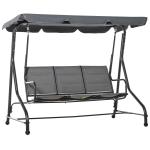 Outsunny 3-Seater Porch Swing Chair Outdoor Patio Bench for Deck with Adjustable Canopy, Padded Sling Fabric Seat(c-6)