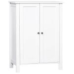 kleankin Bathroom Cabinet Storage Cupboard MDF Double Door Freestanding Furniture White