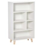 HOMCOM Bookcase Modern Bookshelf Display Cabinet Cube Storage Unit for Home Office Living Room Study White