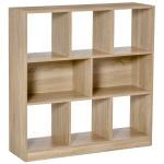 HOMCOM Storage Shelf 3-Tier Bookcase Display Rack Home Organizer for Home Office, Living Room, Playroom, Oak