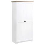 HOMCOM Storage Cabinet with 2 Shelves and Doors, Wooden Sideboard, Freestanding Kitchen Cupboard, Bookcase for Living Room, Bedroom, Hallway and Kitchen, White(c-7)