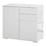HOMCOM High Gloss Sideboard Push-Open Design with 2 Drawer for Living Room, Bedroom, White