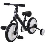 HOMCOM 11 Inch Kids Balance Bike Training Pedal Bicycle W/ Removable Stabilizers EVA Tyres Adjustable Seat Height 2 to 5 Years Black