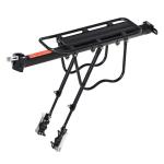HOMCOM Aluminum Rear Bike Pannier Rack Carrier Max 25kg Load, Adjustable Bicycle Back Seat Rack Holder w/ Red Reflector For Cycling Camping Touring Sport