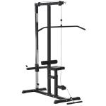 HOMCOM Exercise Pulley Machine Pulldown Machine Power Tower with Adjustable Seat Multiple Cable Positions for Strengthening Muscle Groups(c-7)