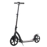 HOMCOM Teens Adult Kick Scooter Foldable Adjustable Height Aluminium Frame Ride On Toy for 14+ - Black