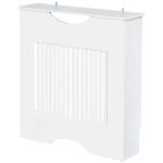 HOMCOM Painted MDF Radiator Cover Heater Cabinet Modern Slatted Home Furniture Lving Room Bedroom Worktop White 82H x 78W x 19D