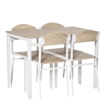 HOMCOM 5Pcs Wooden Dining Set Table Chairs Kitchen Home Furniture