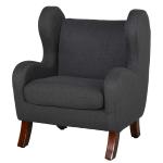 HOMCOM Kids Sofa Couch Armchair Living Room Bedroom Linen Cover Rubber Wood Leg 45.5W x 43D x 56H cm