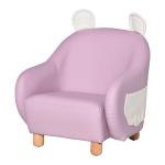 HOMCOM Kids Children Armchair Mini Sofa Wood Frame Anti-Slip Legs High Back Bedroom Playroom Furniture Blue(c-3)