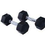HOMCOM 2x4kg Rubber Dumbbell Sports Hex Weights Sets Home Gym Fitness Hexagonal Dumbbells Kit Weight Lifting Exercise(c-2)