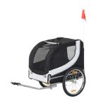 PawHut Steel Dog Bike Trailer Pet Cart Carrier for Bicycle Jogger Kit Water Resistant Travel Black and Black(c-1)