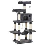 PawHut 4-Level Plush Cat Tree Activity Center w/ Sisal Scratching Posts Perch Condo Hammock(c-1)
