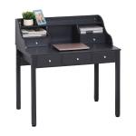 HOMCOM Writing Desk with Hutch & 5 Drawers, Modern Computer Workstation for Home Office, Vanity Table