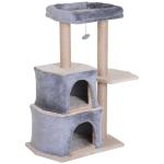 PawHut Multi-Level Cat Tree Scratching Posts Platform with Sisal-Covered Perch Condo Kitten Activity Centre Grey