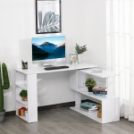 HOMCOM Computer Desk PC Table Modern Home Office Writing Workstation Furniture Printer Shelf Rack w/ Storage Drawer & Shelves (BLACK)(c-1)