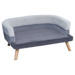 PawHut Pet Sofa Couch for Medium-Sized Dog Sponge Cushioned Bed Lounge Gray