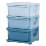 HOMCOM Kids Storage Units with Drawers 3 Tier Chest Vertical Dresser Tower Toy Organizer for Nursery Playroom Kindergarten Blue