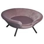 PawHut Luxury Pet Sofa Couch Velvet Covered Sponge Cushioned Bed Lounge for Small Medium Sized Dog or Cat Easy to Clean Light Pink