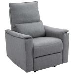 HOMCOM Modern Polyester Upholstered Manual Recliner Rocking Chair Sofa Fabric Armchair with Footrest for Living Room