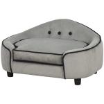 PawHut Pet Sofa Dog Bed Couch Cat Kitten Sponge Removable Cushion Lounge Grey 66.5 x 45 x 35.5 cm