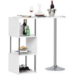 HOMCOM Rustic Rectangular Dining Table with Metal Hairpin Legs for Dining Room, Living Room, White(c-2)