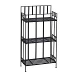 Outsunny 3-Tier Folding Metal Flower Pot Stand Display Rack Unit Indoor Outdoor Garden(c-6)