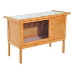 PawHut Wood Rabbit Hutch Bunny Cage Shelter Indoor Outdoor Elevated Guinea Pig House with Sliding Tray 90x45x65cm
