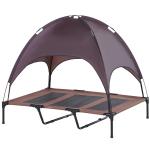PawHut Elevated Pet Bed Dog Foldable Outdoor Cot Tent Canopy Shelter Instant 122 L x 92 W x 108 H cm Coffee